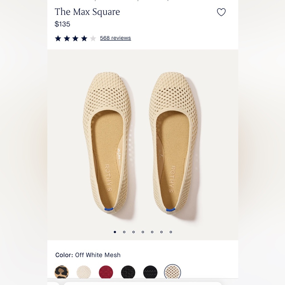 Rothy's Beige Knit Flats